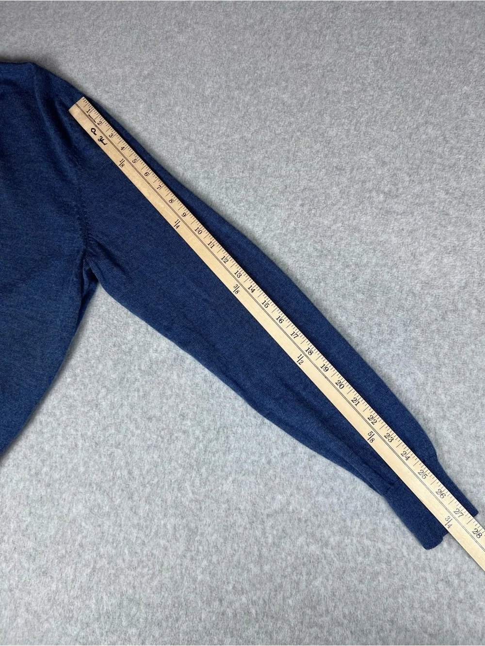 Merino Wool Jos A. Bank 1/4 Zip Pullover Sweater Blue Nautical Fisherman